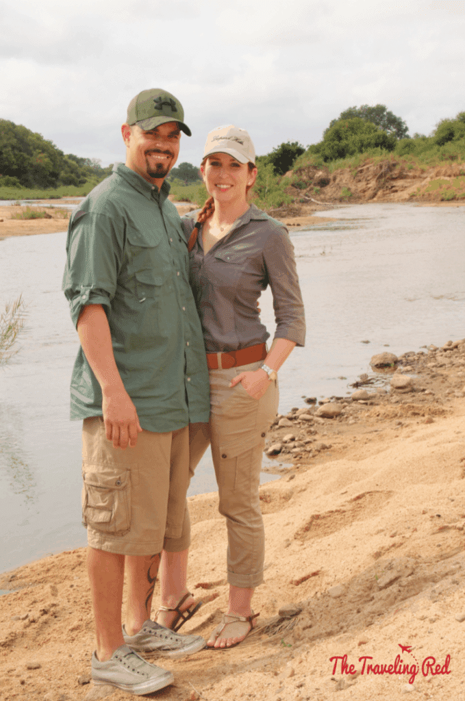 Taking a break in the bush in South Africa during our game drive with Leopard Hills. Sabi Sands Safari experience.