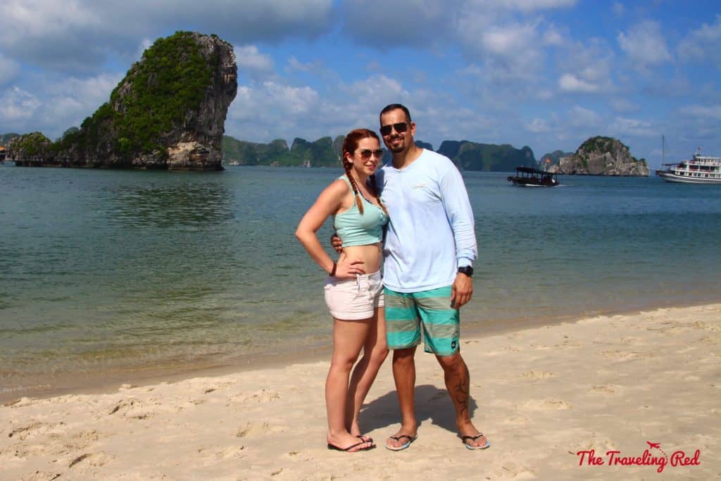 Beautiful beach day in Vietnam. Romantic cruise in Bai Tu Long Bay, right next to Halong Bay, Vietnam, aboard the Dragon Legend Cruise ship. The best honeymoon destination in Asia. #Halongbay #Vietnam #cruise #honeymoon #honeymoondestination