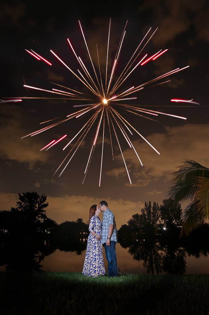 Fireworks over the lake to reveal the gender to our friends and family - blue or pink