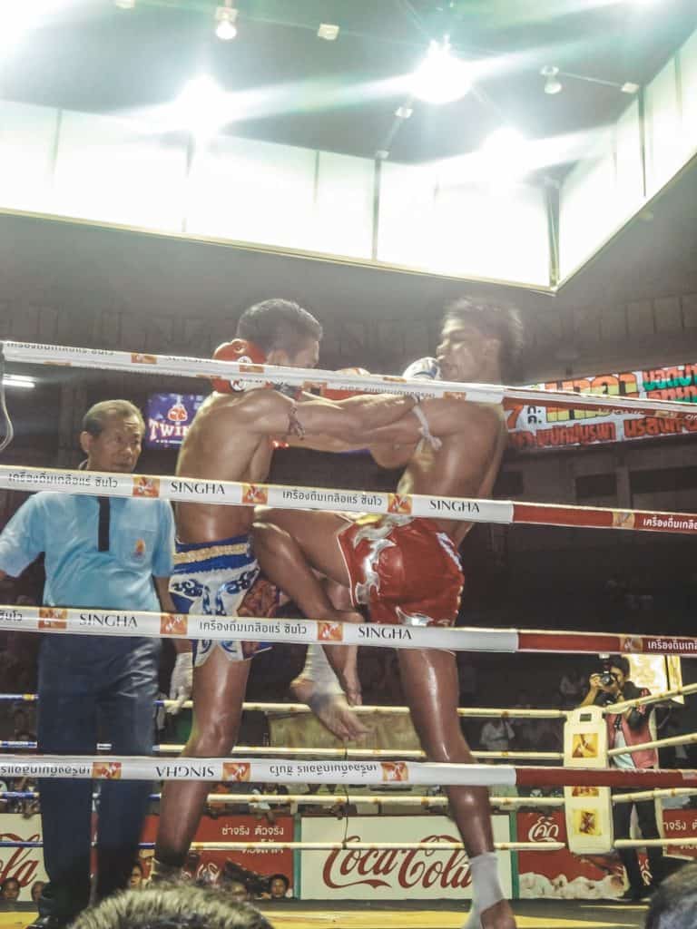 Front row at the Muay Thai fight at the Rajadamnern Stadium | Bangkok | Thailand | Peninsula Hotel | Lebua Hotel | the dome Sky Bar from Hangover 2 | Peninsula Hotel | Temples | Wat Arun | Wat Pho | Grand Palace | Lord Jims at the Mandarin Oriental Bangkok |  Riding in a tuk tuk 