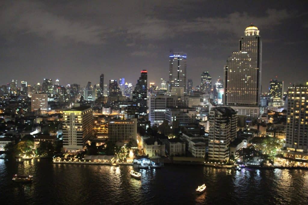 View from our room at the Peninsula Hotel | Bangkok | Thailand | Peninsula Hotel | Lebua Hotel | the dome Sky Bar from Hangover 2 | Peninsula Hotel | Temples | Wat Arun | Wat Pho | Grand Palace | Lord Jims at the Mandarin Oriental Bangkok |  Riding in a tuk tuk | Muay Thai at the Rajadamnern Stadium