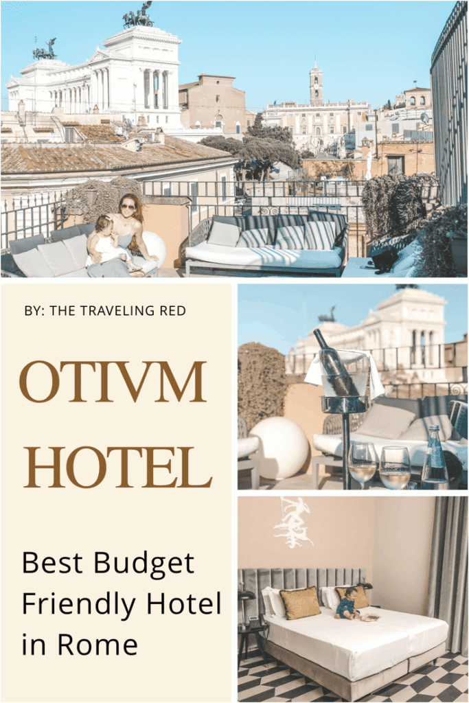 The Otivm Hotel in the city center of Rome | Italy | budget friendly boutique hotel | great service | spacious rooms | king size bed | rooftop bar overlooking the city | best hotel #rome #italy #italia #otivmhotel #besthotel #rooftopbar