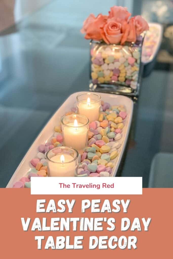 Easy Peasy Valentine's Day Dining Table Decor for your kitchen, kids room, dining table decor, kitchen shelves styling & even a kids outdoor playhouse #valentinesday #valentinesdaydecor #homedecor #tabledecor #valentinesdayhomedecor