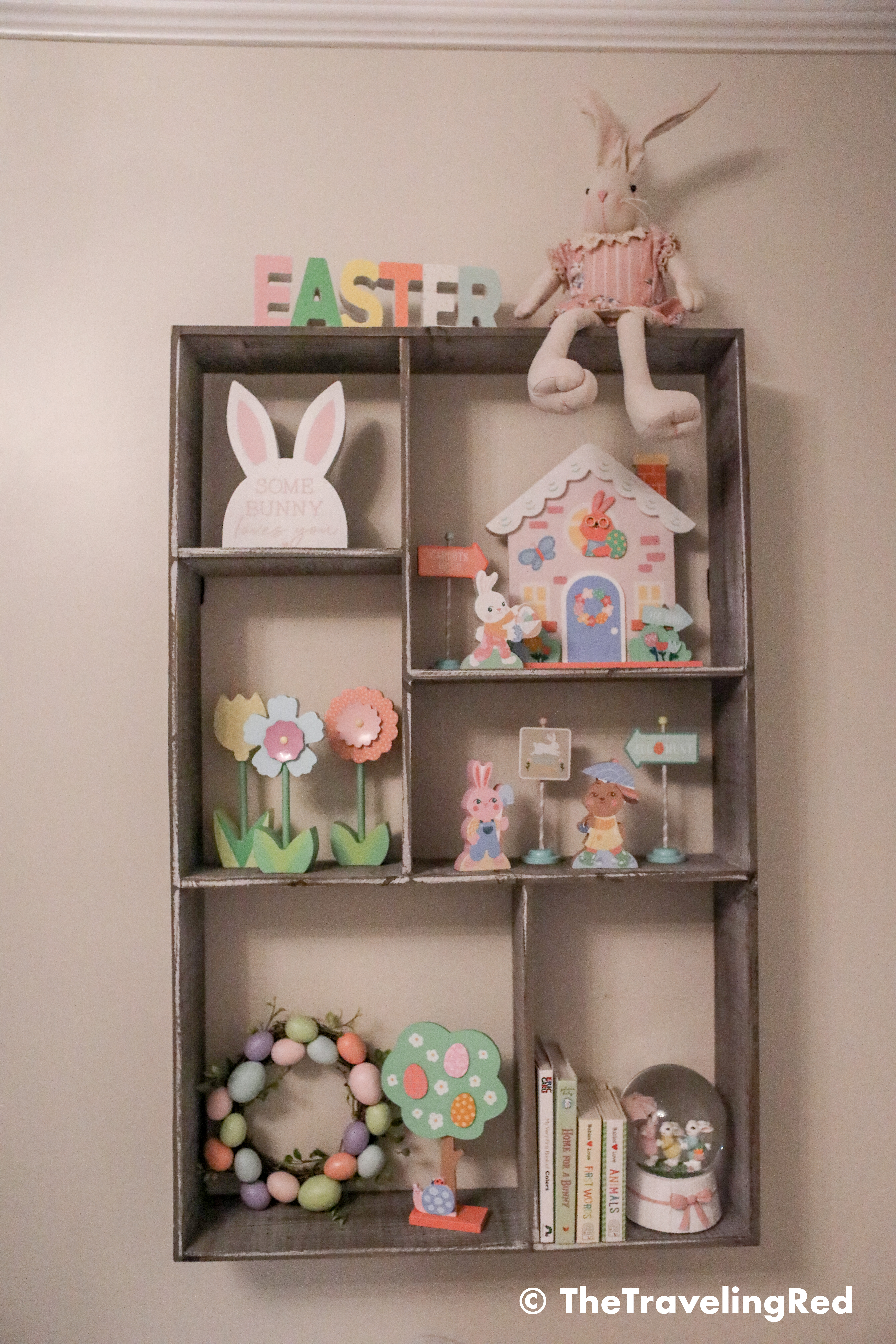 Little girls bedroom decorated for Easter. Bunnies, carrots, pastels, flowers all for my pink and white farmhouse little girls bedroom. Bedroom seasonal decorations.