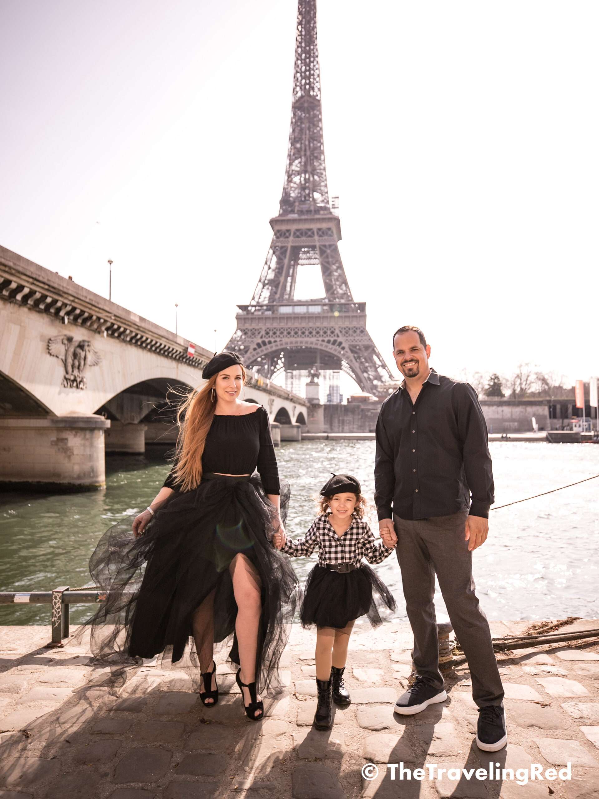 Family Photo Shoot in Paris with the Eiffel Tower. Little girl modeling in Paris. One of many fun things to do with your kids when visiting Paris France.