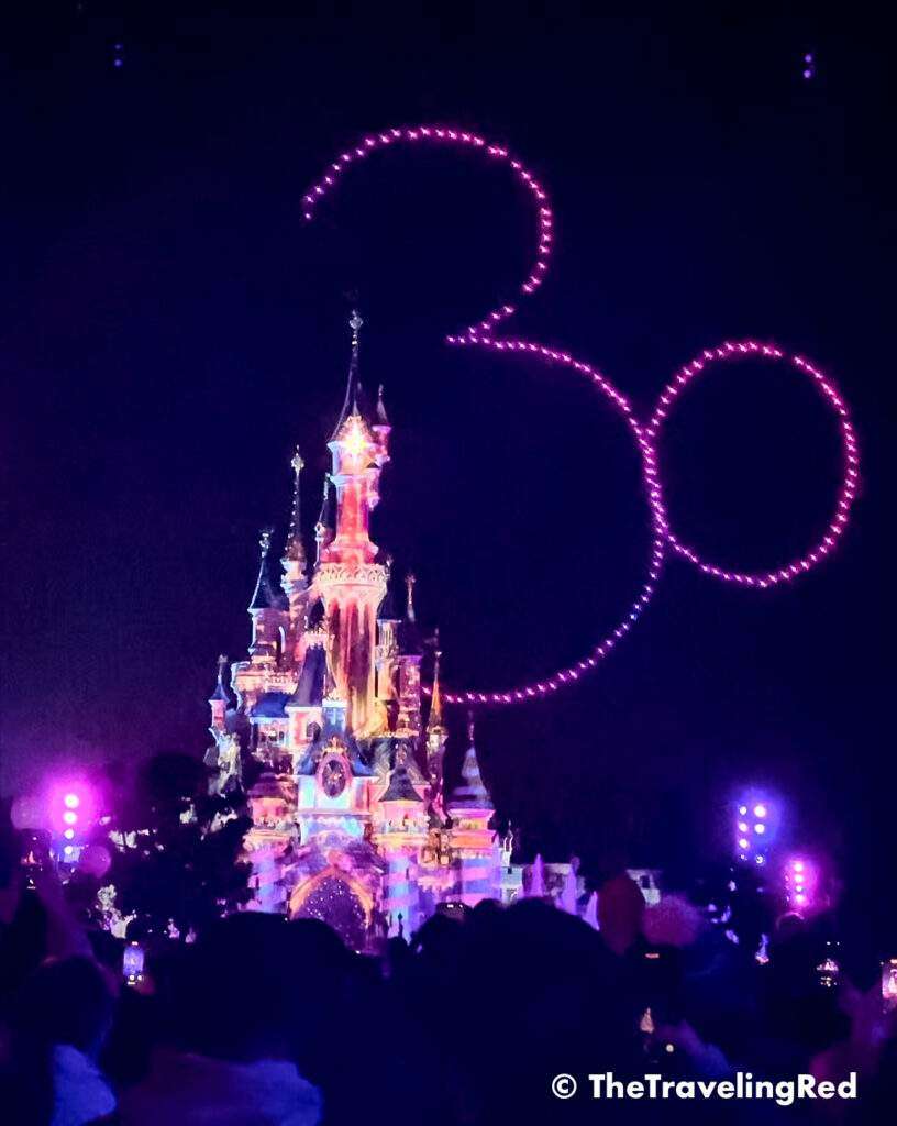 Amazing firework and drone show in Paris. Day trip to Disneyland Paris in France. Things to see and do in and around Paris France with kids.