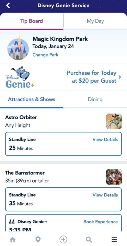 The price of Genie+ for that day will show when you open the Genie section of the My Disney Experience app. Learn all the tips and tricks for using Genie+ and Individual Lightning Lane in Disney world to skip the line for rides.