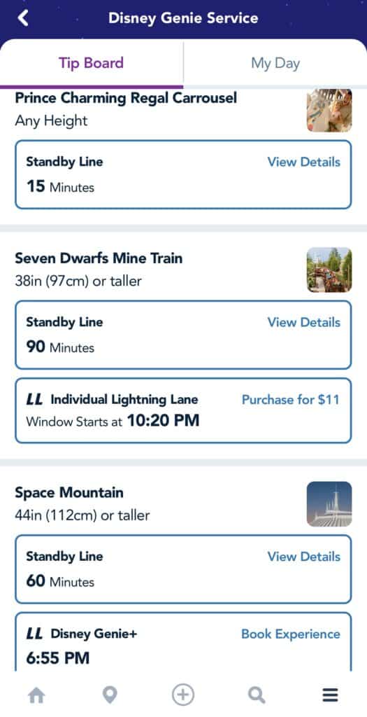 Where you'll find Genie Plus return times and Individual Lightning Lane prices on the My Disney Experience app. Learn all the tips and tricks for using Genie+ and Individual Lightning Lane in Disney world to skip the line for rides.