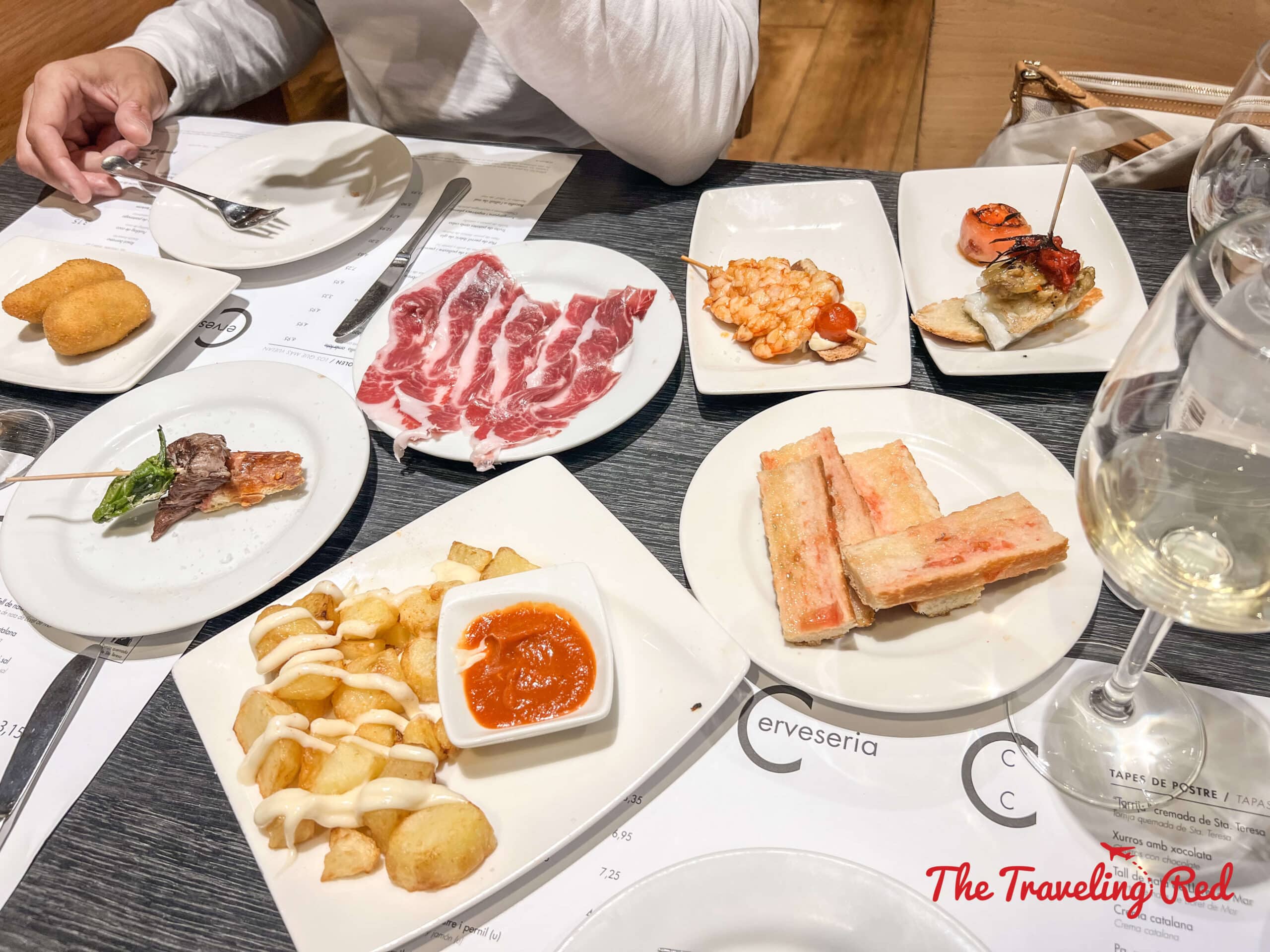 Dinner at Cerveceria Catalana restaurant in Barcelona, Spain. Here's our full 7 day barcelona itinerary. Everything you need to know for one week in Barcelona, Spain. By The Traveling Red