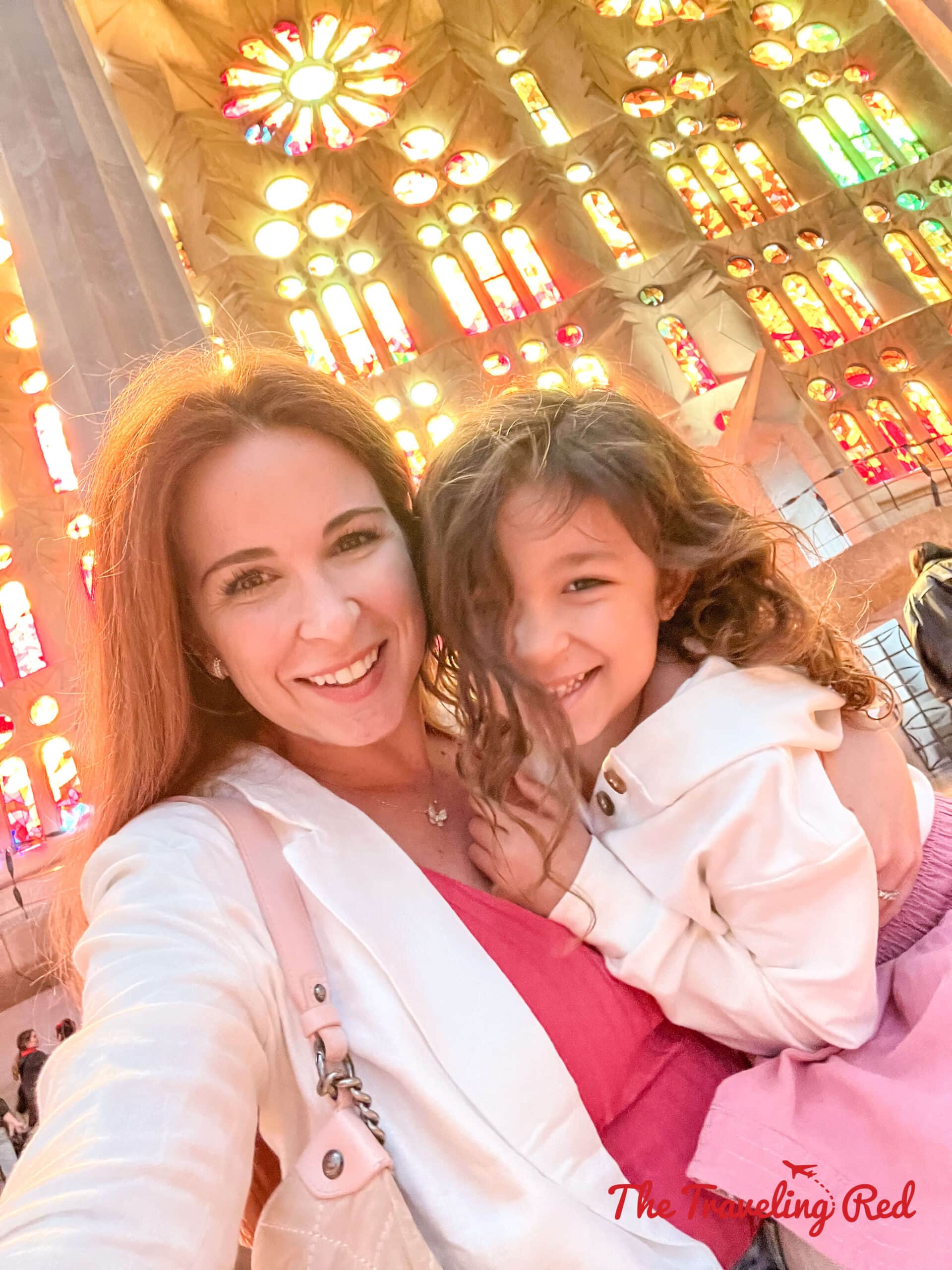 Inside the Sagrada Familia, the famous Basilica in Barcelona, Spain by Antoni Gaudi. Here's our full 7 day barcelona itinerary. Everything you need to know for one week in Barcelona, Spain. By The Traveling Red