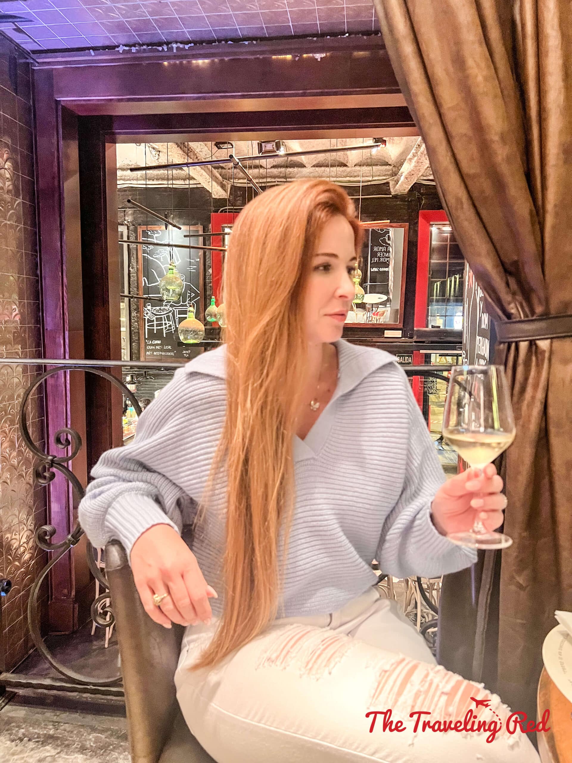 Dinner at Cachitos wine bar in Barcelona Spain. Here's our full 7 day barcelona itinerary. Everything you need to know for one week in Barcelona, Spain. By The Traveling Red