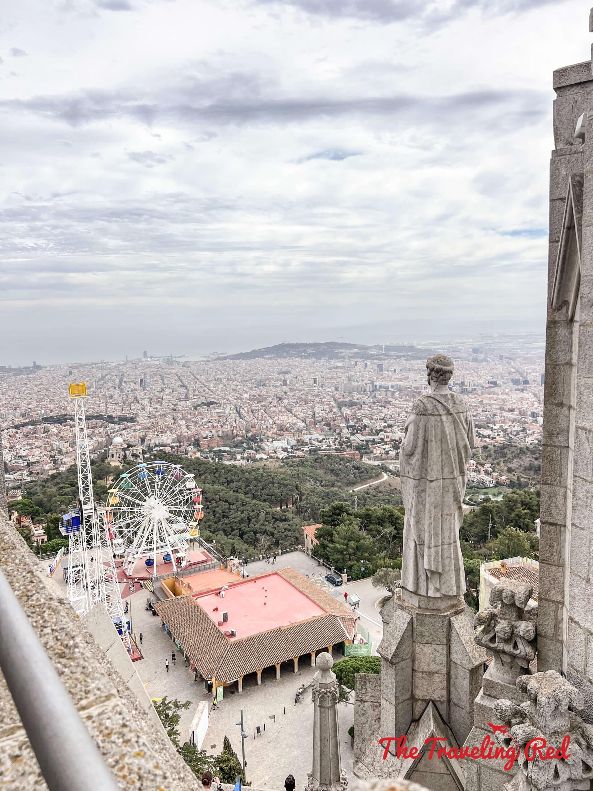 Sagrat Cor church in Barcelona located on Tibidabo by the Tibidabo Amusement Park. Some of the most incredible views of Barcelona Spain are from up here. Check out everything we did on our 7 day Barcelona Itinerary.
