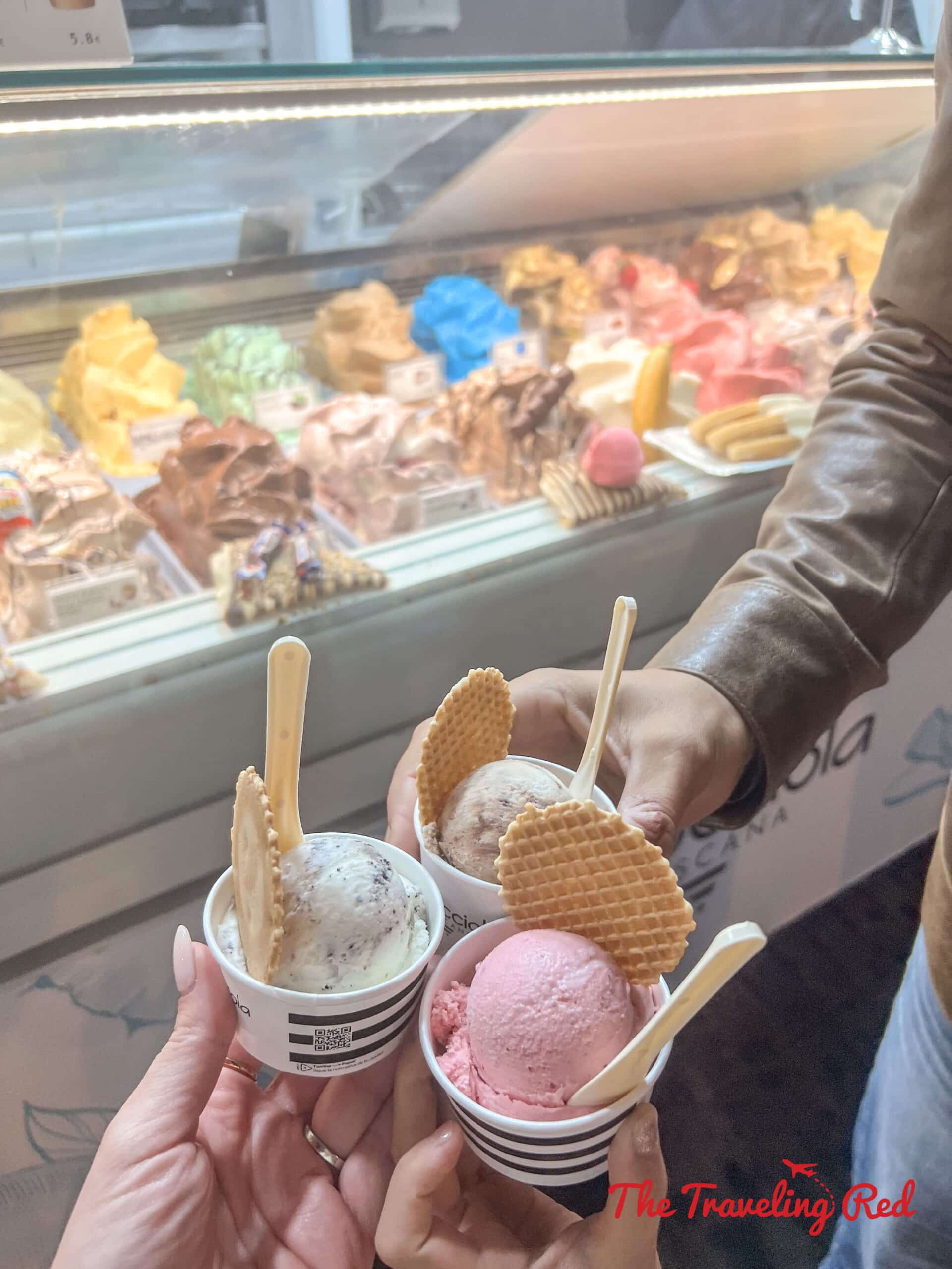 Ice cream on Las Ramblas in Barcelona, Spain. Here's our full 7 day barcelona itinerary. By The Traveling Red